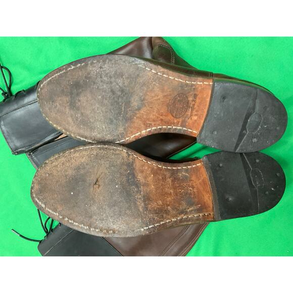 Wolverine Earhart Samantha Pleet Black Brown Riding Boots 7.5 Made in USA - Picture 10 of 16